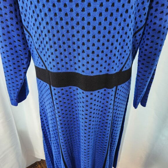 NEW Lane Bryant Womens Sweater Dress Plus Sz 18/20 Black Blue 3/4 Sleeve NWT - Picture 3 of 11